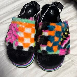 UGG Multicolor Fluffy Slippers